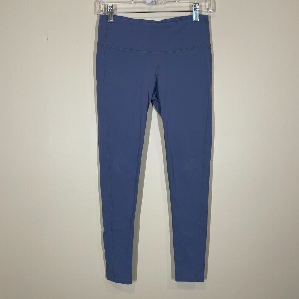 Athleta Chaturanga Tights Dusty Blue Womens Size S Waist Key Pocket 26.5" Inseam